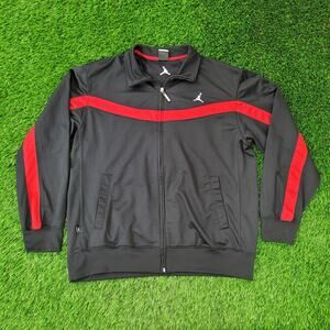 NIKE Jordan Jumpman Track Jacket Large 25x27 Baggy Black Red